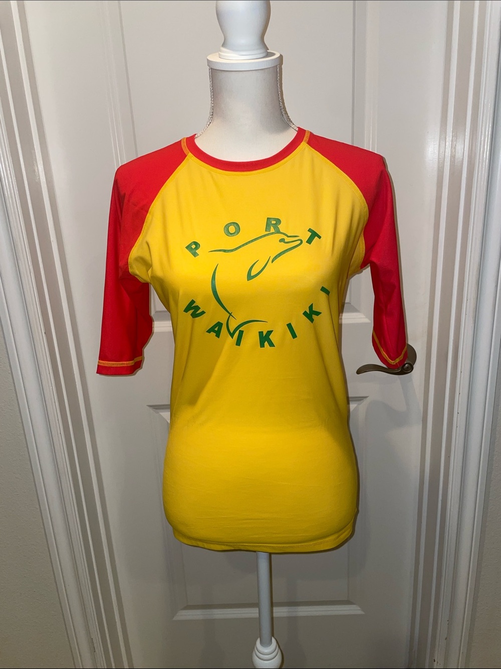 Port Waikiki Yellow & Red Swim Shirt